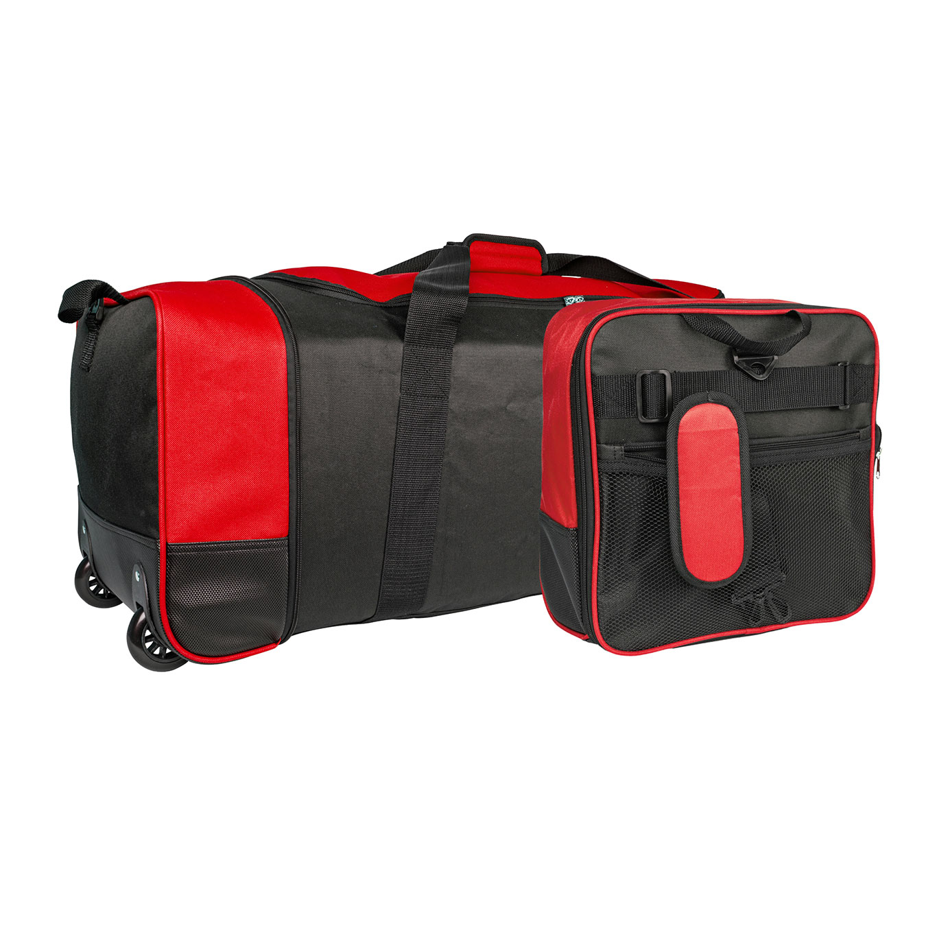 An image of iN Travel Foldable Wheeled Holdall - 80L Luggage Bag (Black/Red)