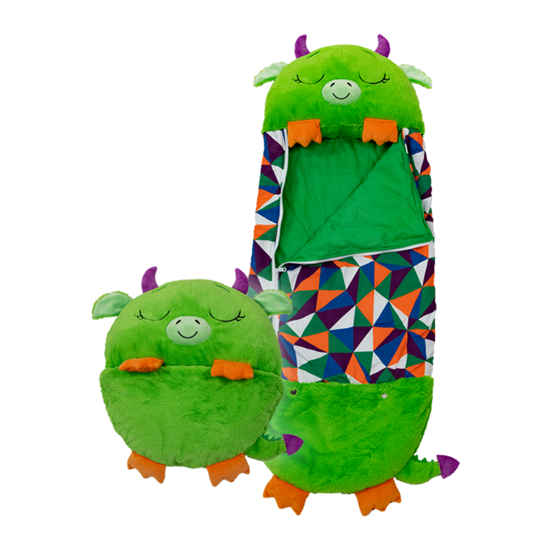 An image of Happy Nappers - Green Dragon - Large (ages 7+)