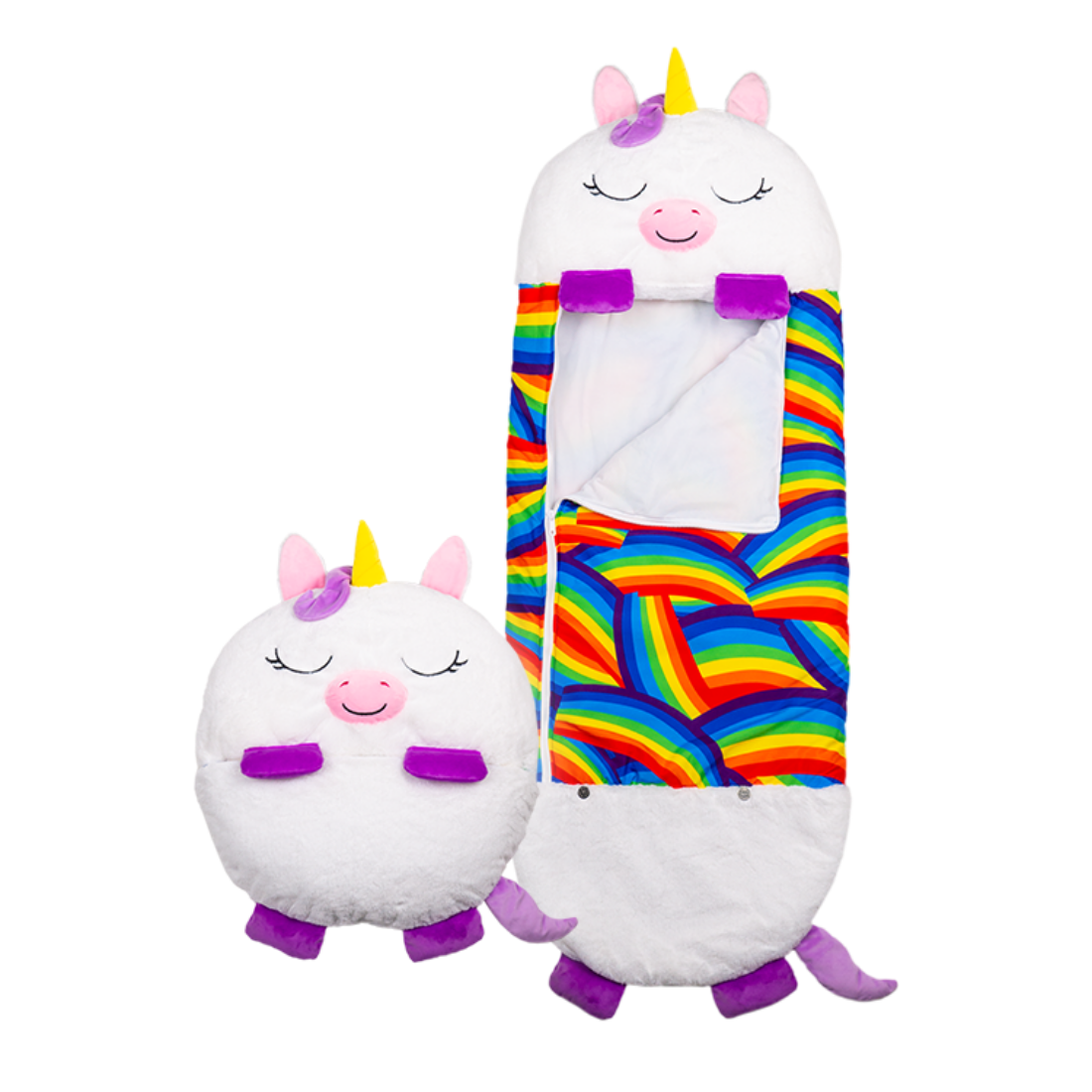 View Happy Nappers Unicorn Medium Ages 3 To 6 Plush Toy That Opens To A Fun Sleeping Bag High Street TV information