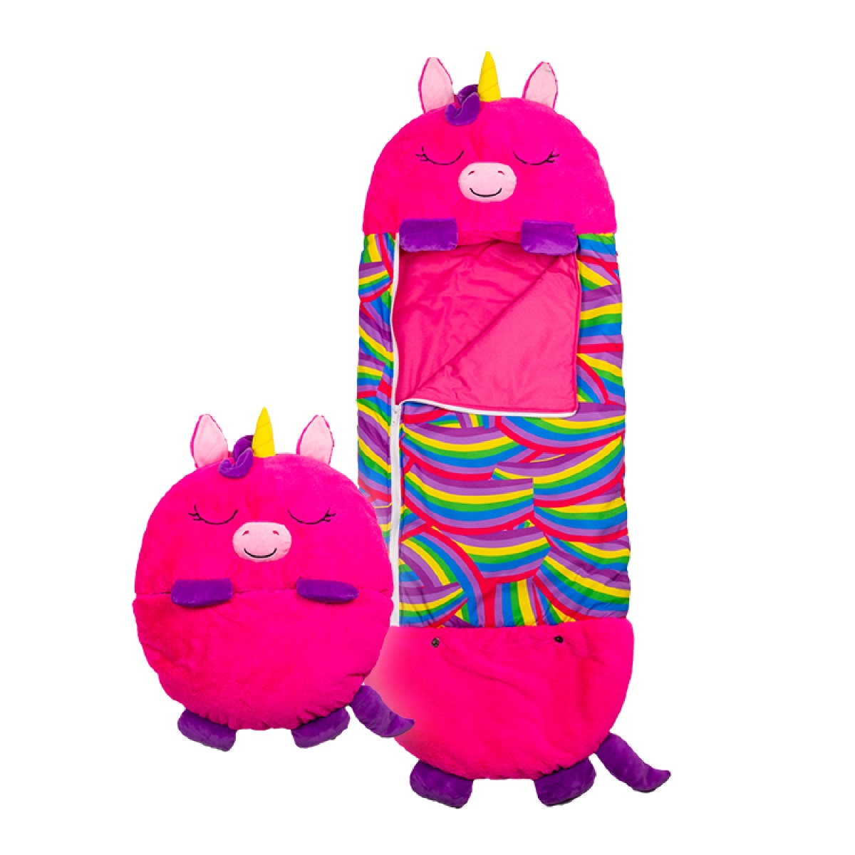 View Happy Nappers Pink Unicorn Medium Ages 3 To 6 Plush Toy That Opens To A Fun Sleeping Bag High Street TV information