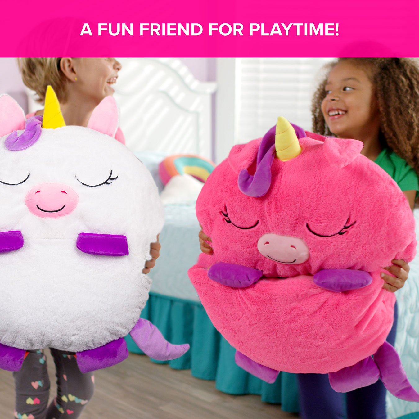Happy Nappers Shimmer Unicorn 2-in-1 Plush Toy and Sleeping Bag - Medium (ages 3 to 6)