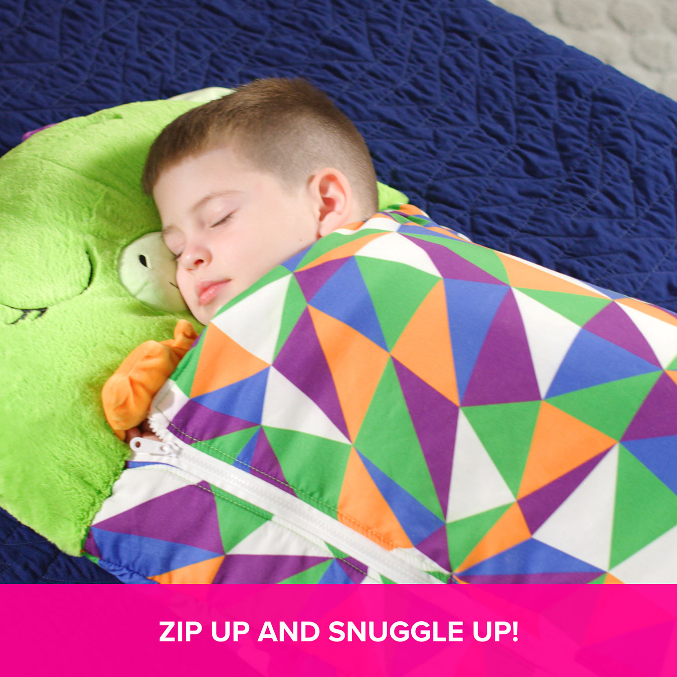Happy Nappers - Rainbow Unicorn 2-in-1 Plush Toy and Sleeping Bag Large - (ages 7+)