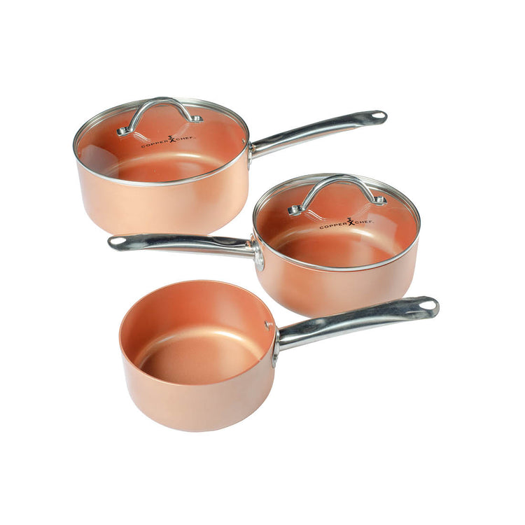 Copper Chef 3pc Saucepan Set