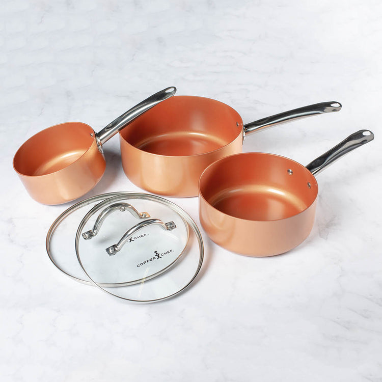 Copper Chef 3pc Saucepan Set