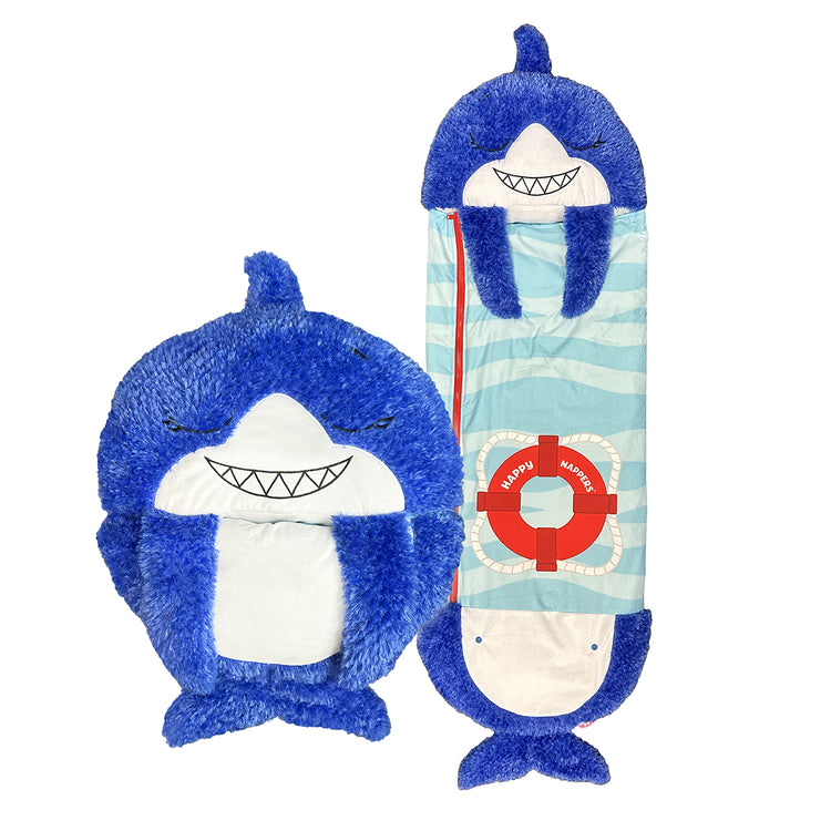 Blue Shark 2-in-1 Plush Toy and Sleeping Bag