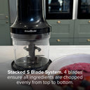 Drew&Cole 5 Second Clever Chop - 3 in 1 Chopper, Dicer & Puree maker