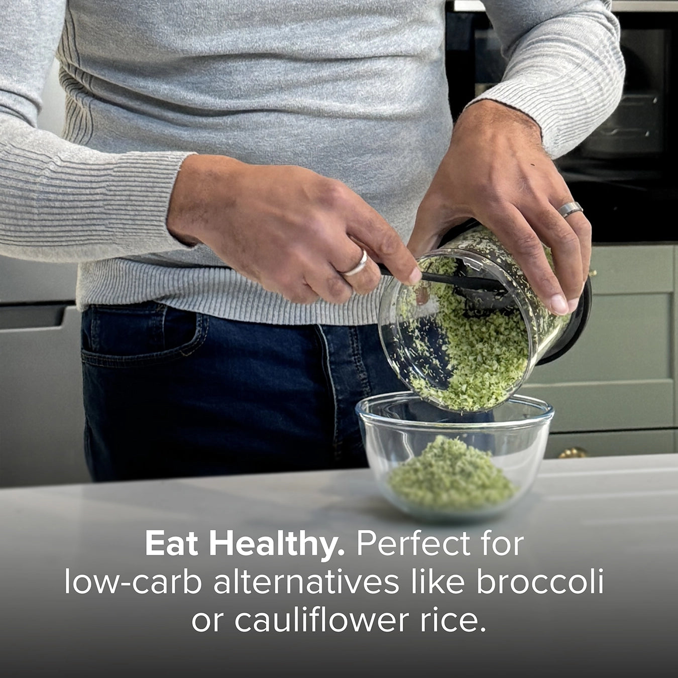 Drew&Cole 5 Second Clever Chop - 3 in 1 Chopper, Dicer & Puree maker