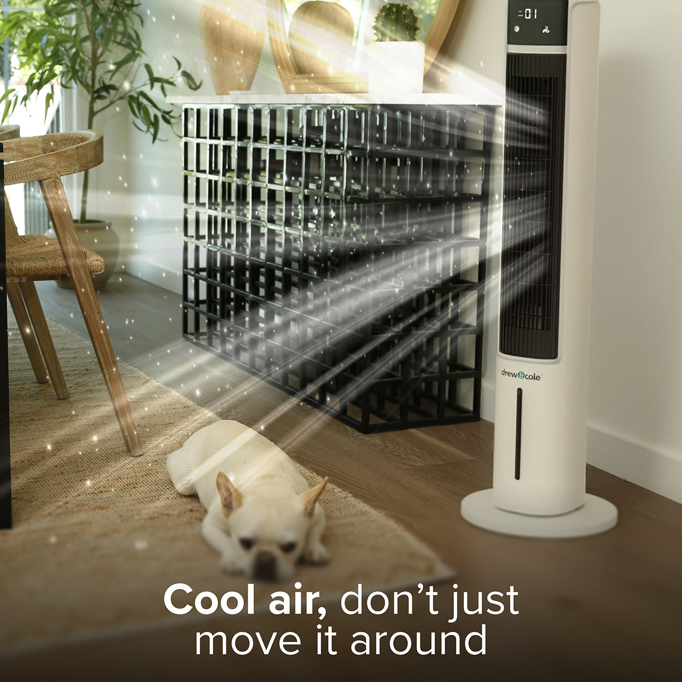 SmartAir Speedi Chill Oscillating Tower Fan, Evaporative Air Cooler & Air Purifier