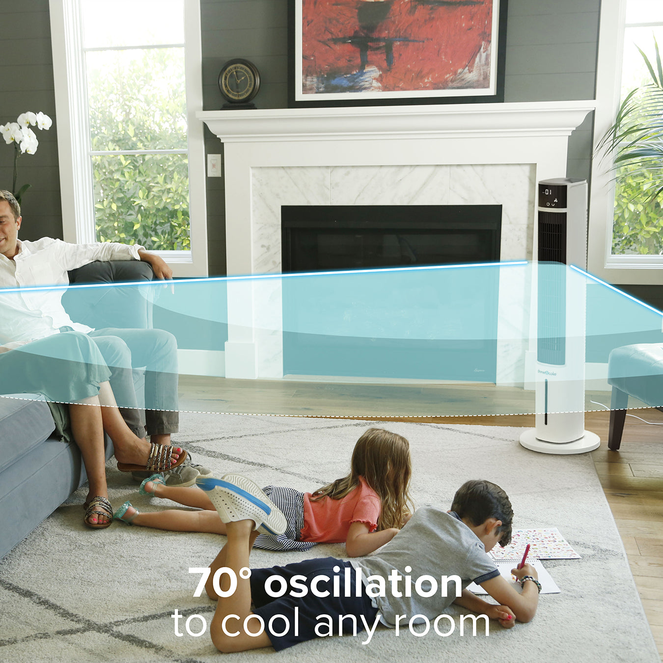 SmartAir Speedi Chill Oscillating Tower Fan, Evaporative Air Cooler & Air Purifier