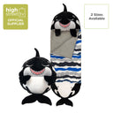 Happy Nappers - Black Shark 2-in-1 Plush Toy and Sleeping Bag - Large (ages 7+)