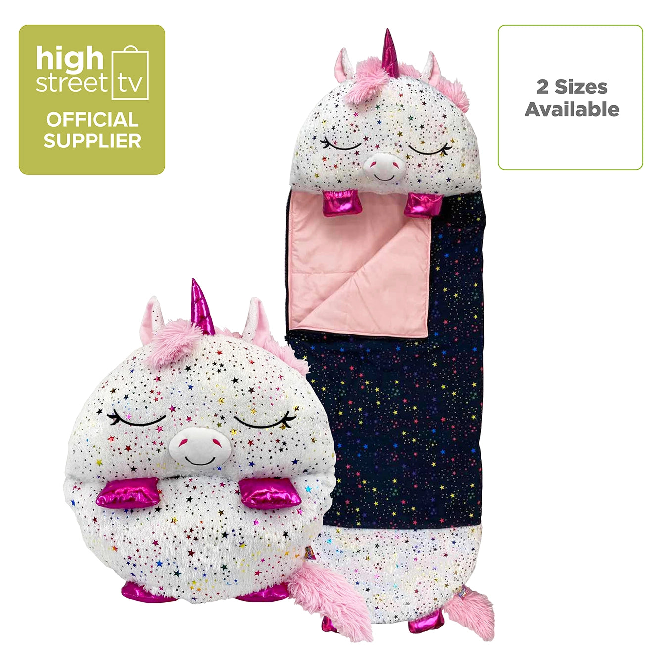 Shimmer Unicorn - 2-in-1 Plush Toy and Sleeping Bag