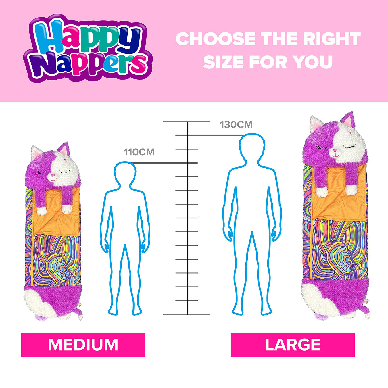 Purple White Cat 2-in-1 Plush Toy and Sleeping Bag