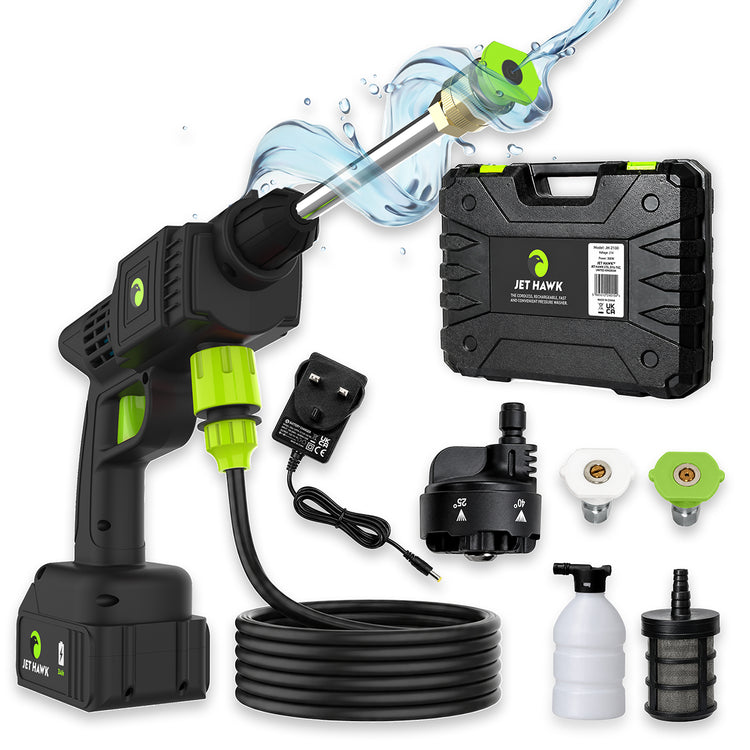 Jet Hawk Cordless Portable Pressure Washer - Green