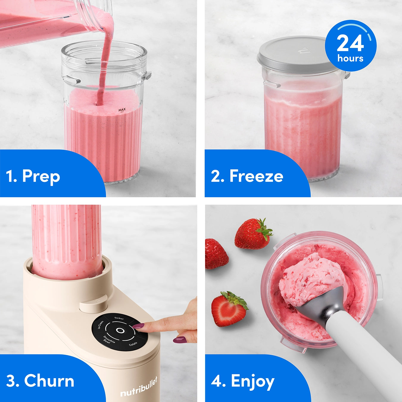 nutribullet Chill Ice Cream Maker - Beige