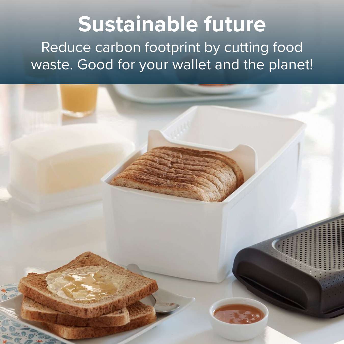 Clever Bake 14-in-1 Bread Maker with Tupperware BreadSmart Junior Bread Bin