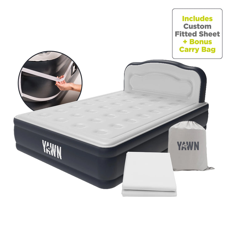 YAWN Air Bed DELUXE with Custom Fitted Sheet – Self Inflating