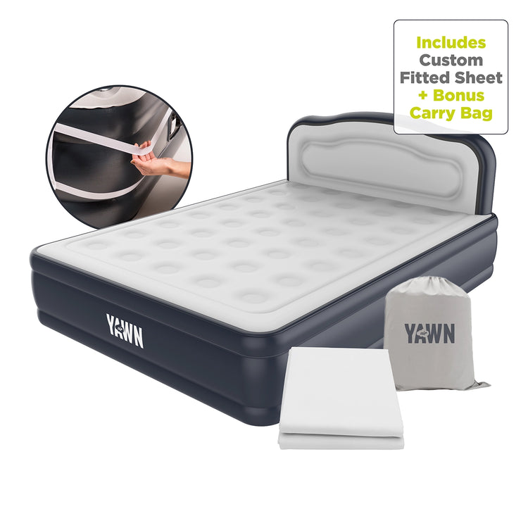 YAWN Air Bed DELUXE with Custom Fitted Sheet – Self Inflating