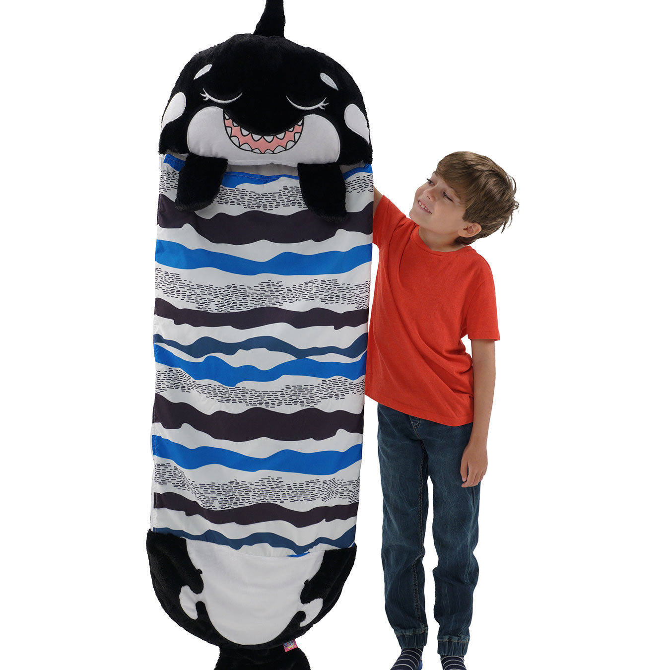 Happy Nappers - Black Shark 2-in-1 Plush Toy and Sleeping Bag Medium (ages 3 to 6)