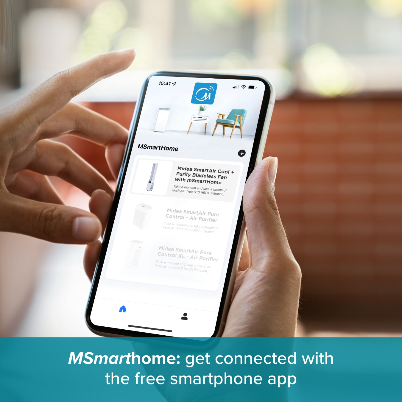 Midea SmartAir Cool + Purify Bladeless Fan with Free MSmartHome App - 41"
