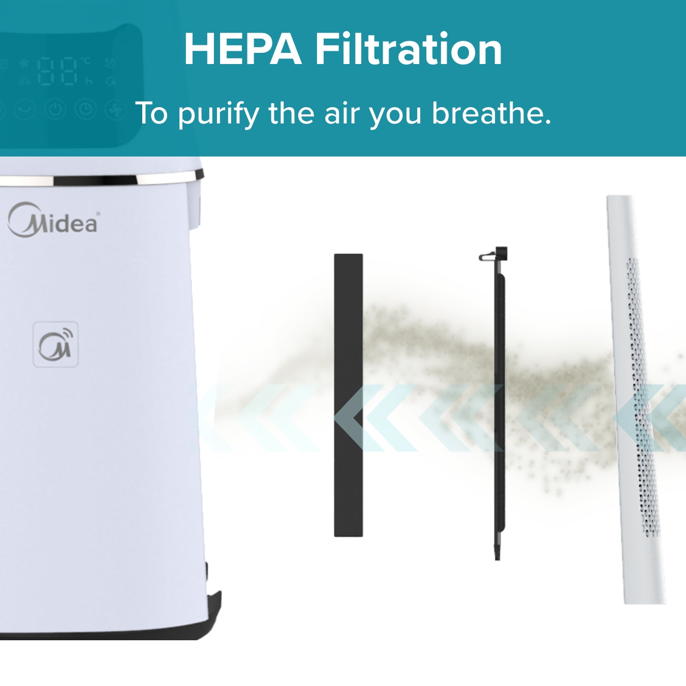 Midea SmartAir Cool + Purify Bladeless Fan with Free MSmartHome App - 41"