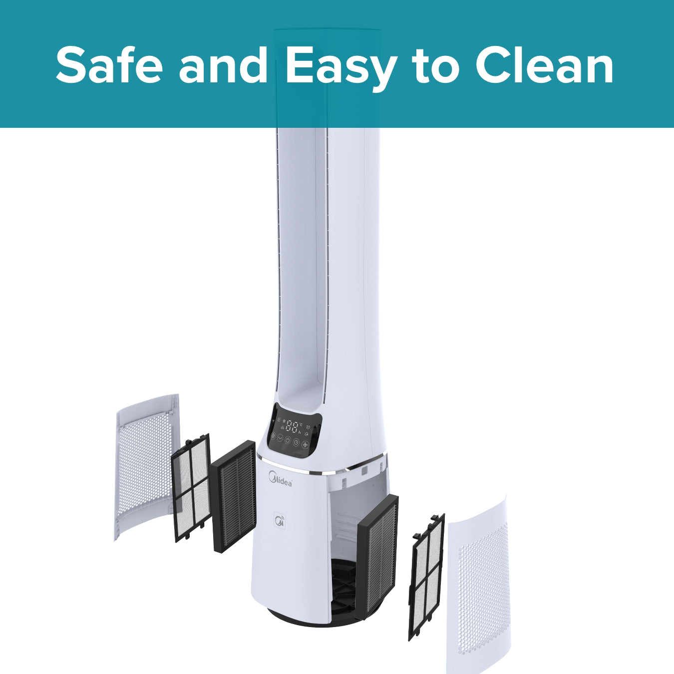 Midea SmartAir Cool + Purify Bladeless Fan with Free MSmartHome App - 41"