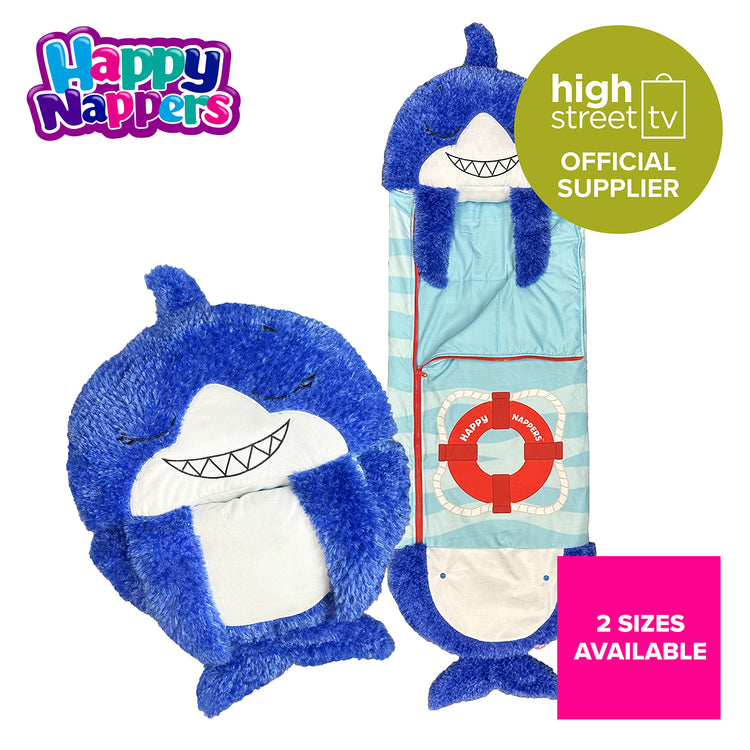 Blue Shark 2-in-1 Plush Toy and Sleeping Bag
