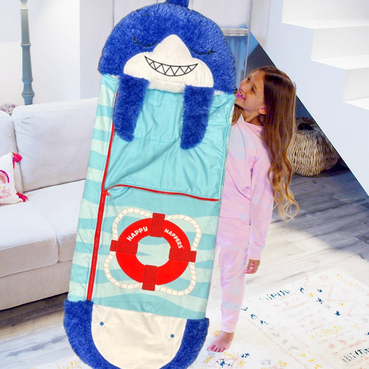 Blue Shark 2-in-1 Plush Toy and Sleeping Bag