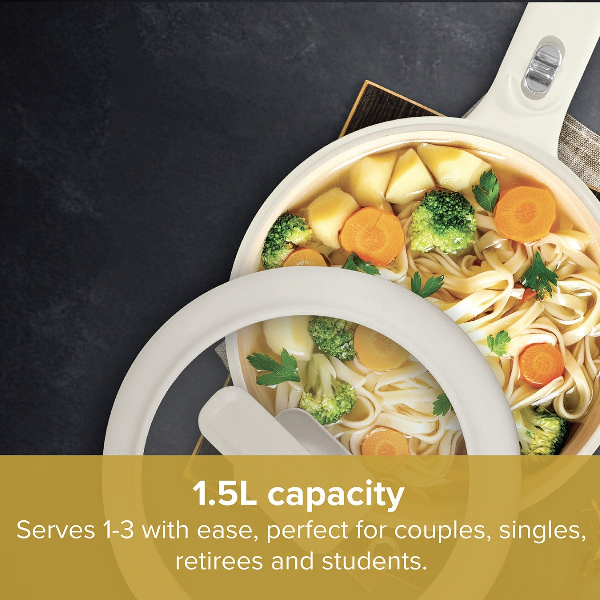 Ceramax Hot Pot – 1.5L Portable Electric Cooker
