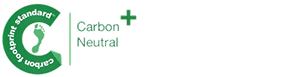 Carbon Neutral logo with a green footprint symbol