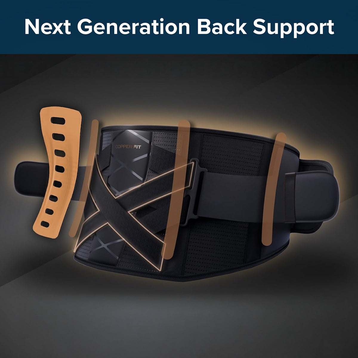 Copper Fit X Back – Premium Adjustable Back Support Belt - 2 Pack