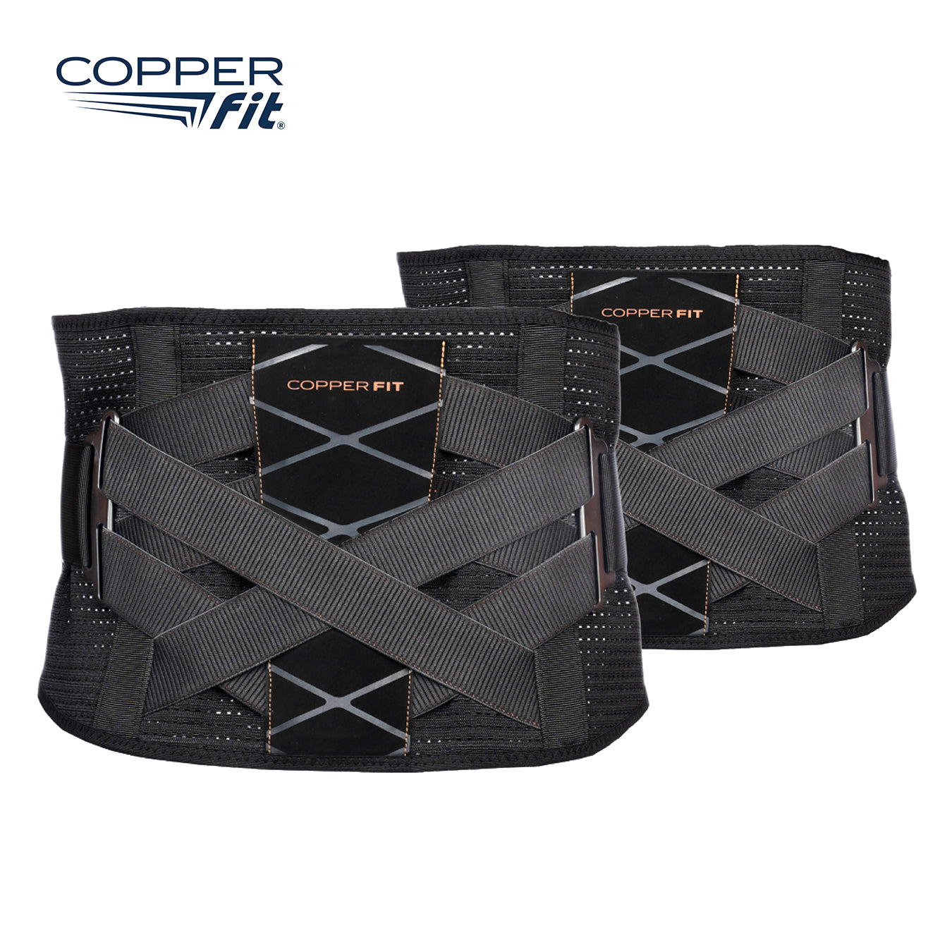 Copper Fit X Back – Premium Adjustable Back Support Belt - 2 Pack