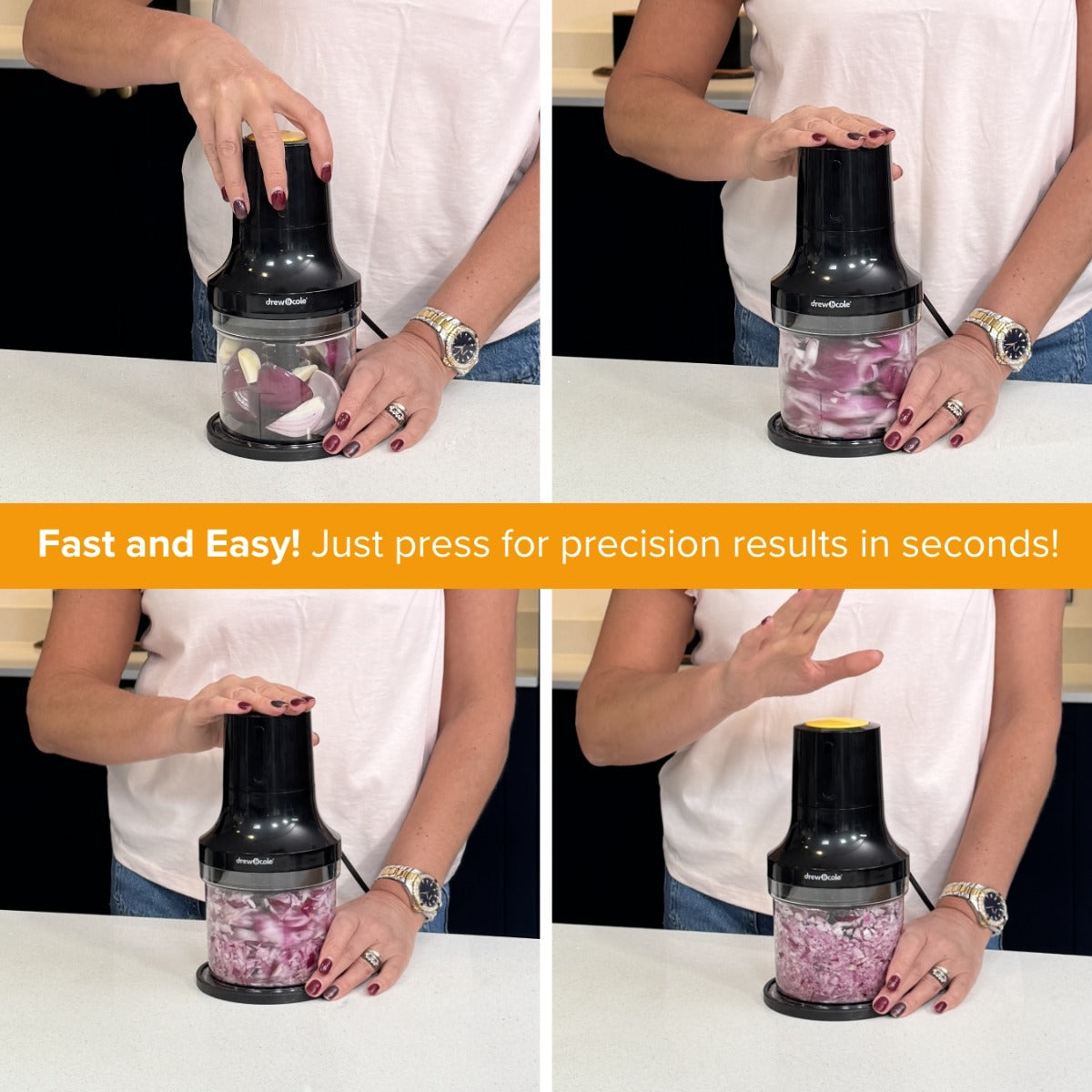 Clever Chop 3 in 1 Chopper, Dicer & Puree maker with 2 Prep & Store Bowls