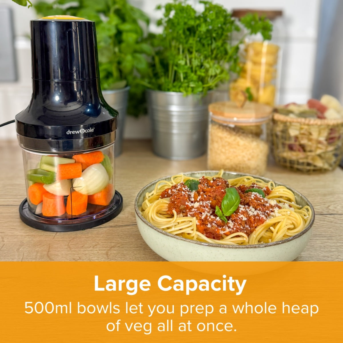 Clever Chop 3 in 1 Chopper, Dicer & Puree maker with 2 Prep & Store Bowls