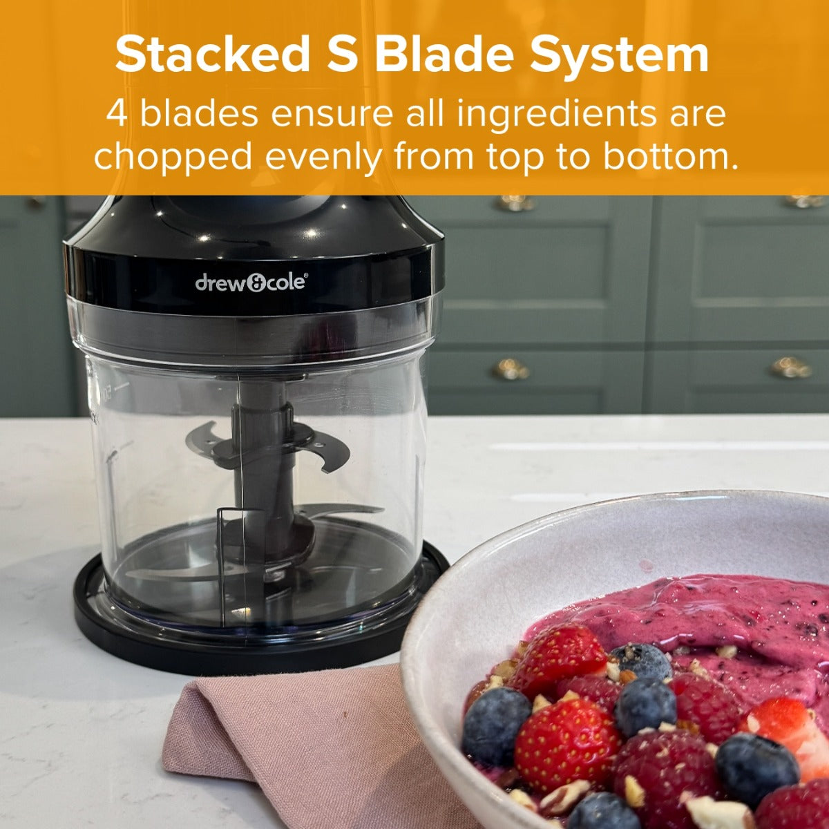 Clever Chop 3 in 1 Chopper, Dicer & Puree maker with 2 Prep & Store Bowls