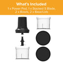 Clever Chop 3 in 1 Chopper, Dicer & Puree maker with 2 Prep & Store Bowls