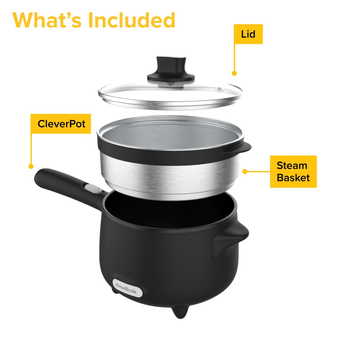 Drew&Cole Electric CleverPot – Energy & Space Saving Portable Pan