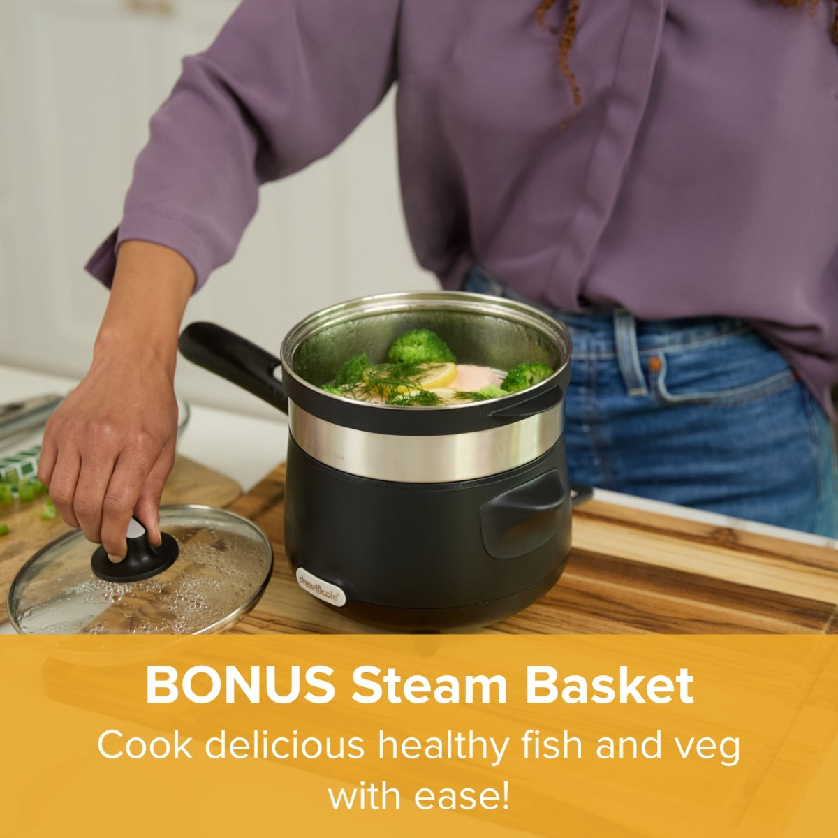 Drew&Cole Electric CleverPot – Energy & Space Saving Portable Pan