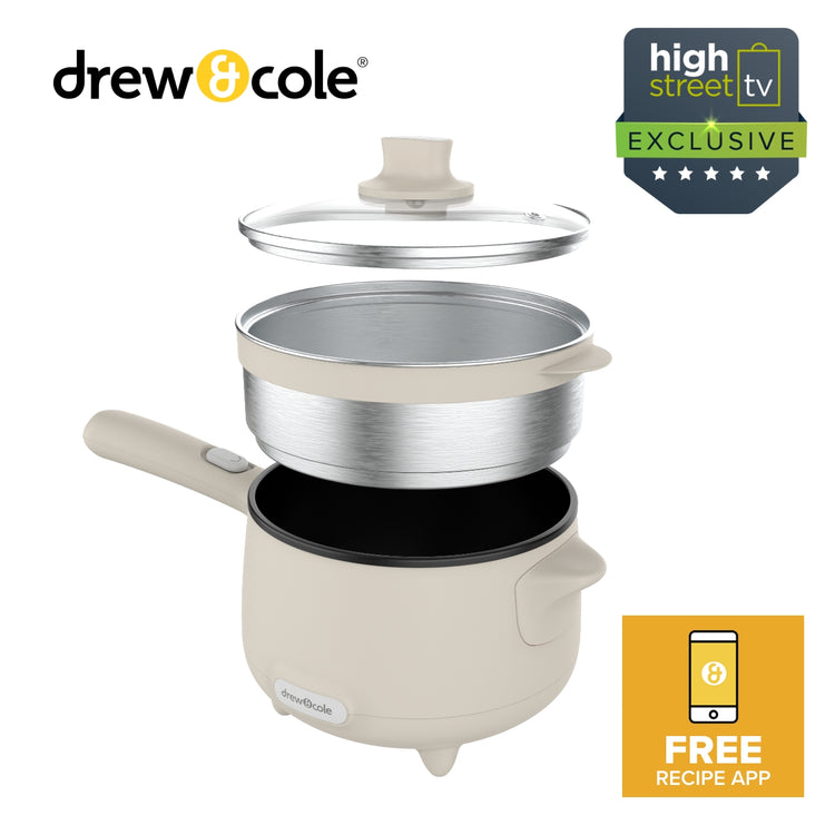 Electric CleverPot – Energy & Space Saving Portable Pan - Cream