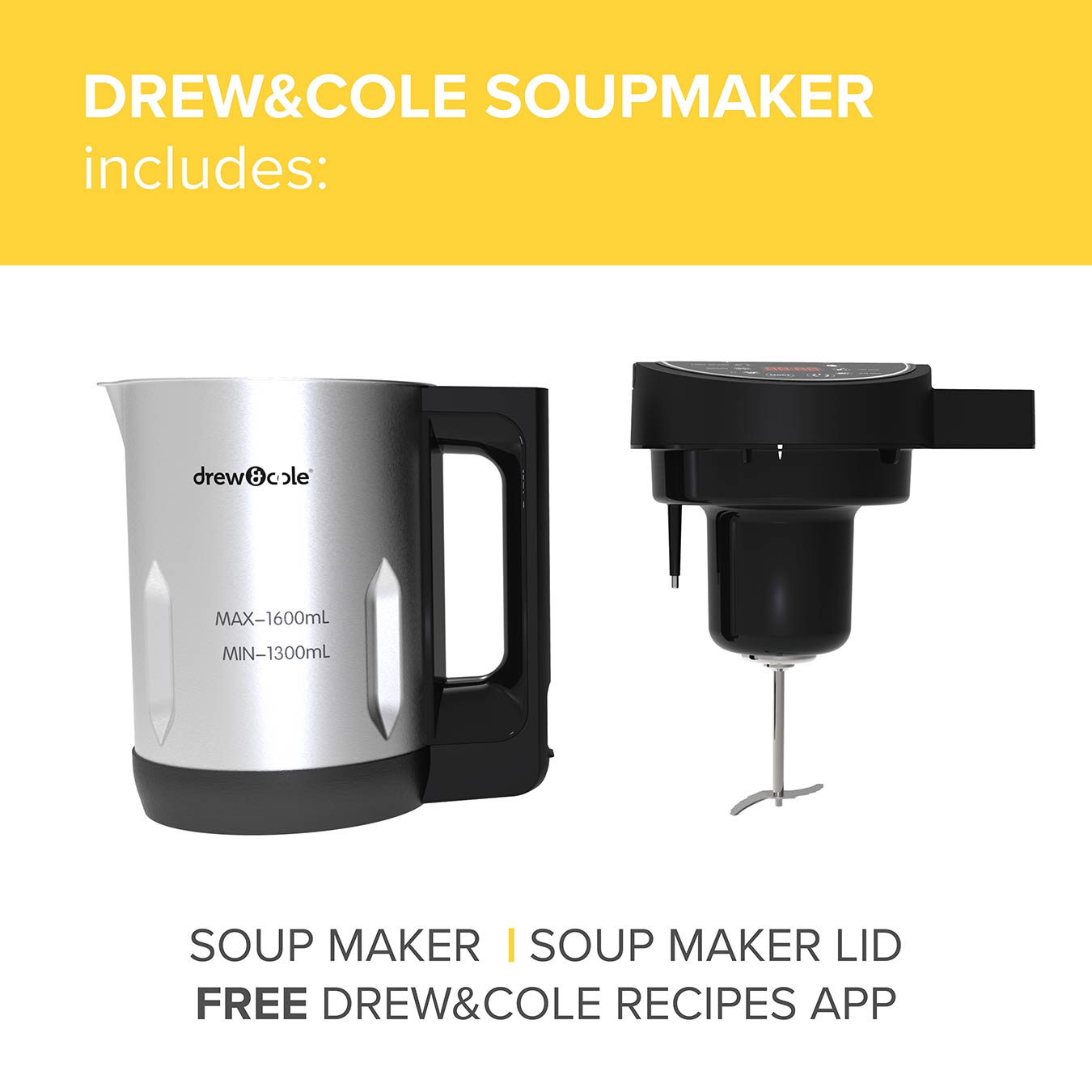 Drew&Cole Digital Soup Maker - 900W - 1.6L