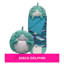 Disco Dolphin 2-in-1 Plush Toy and Sleeping Bag
