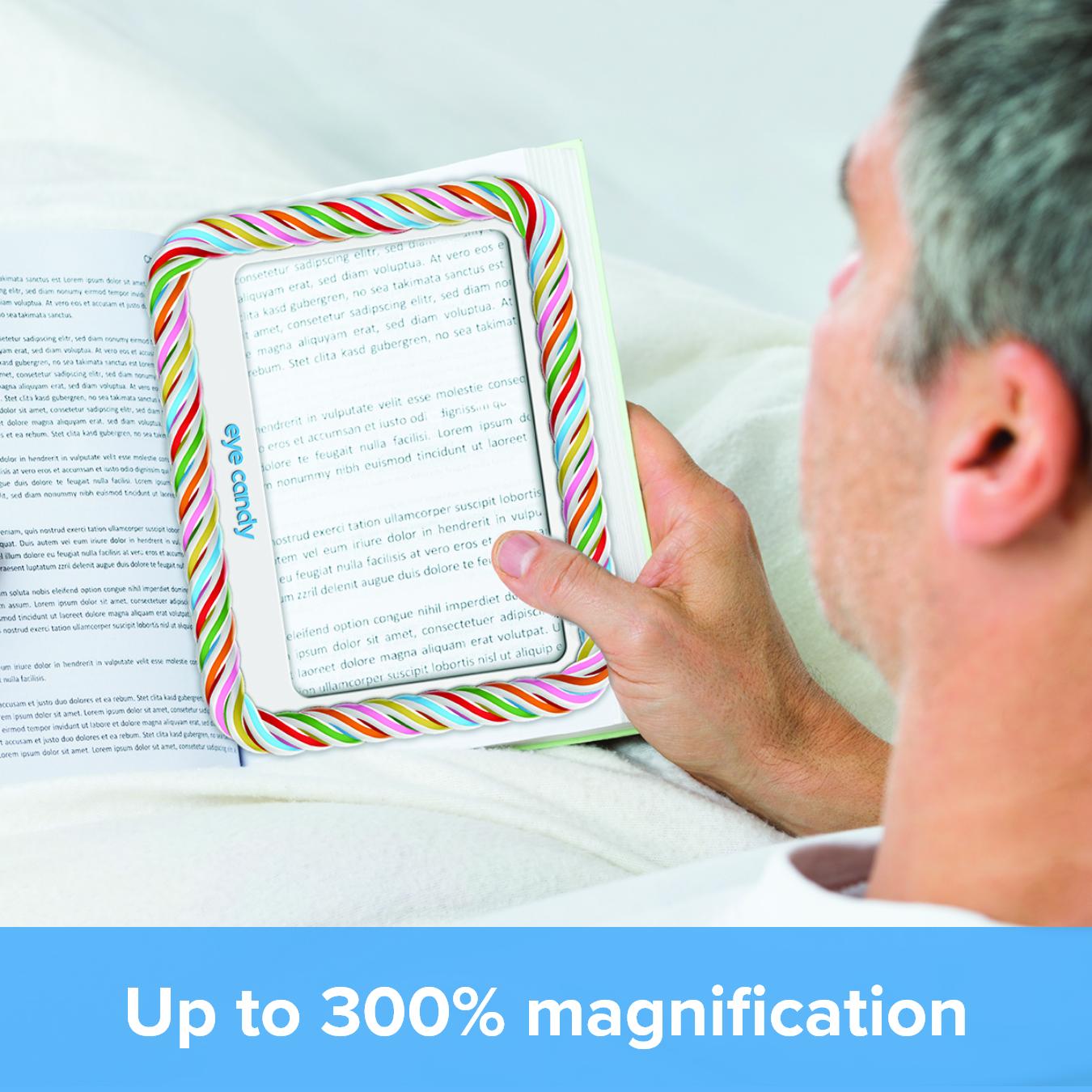 Eye Candy (2 Pack) – Full Page Handheld 3x Magnifier with LED Lights
