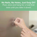 Happy Hooks 10-pack – Damage-Free, Heavy Duty Wall Hooks