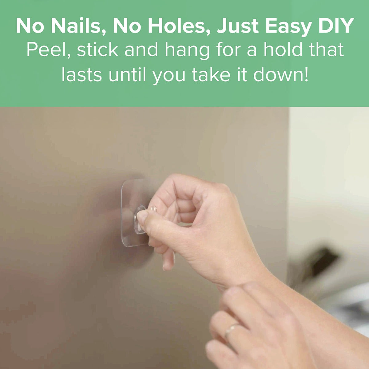 Happy Hooks 10-pack – Damage-Free, Heavy Duty Wall Hooks