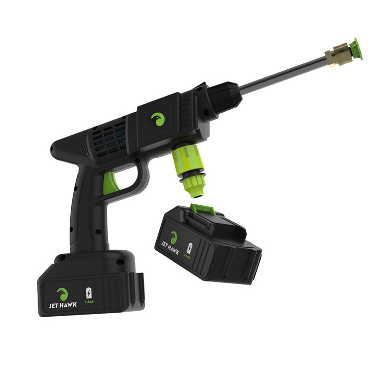Jet Hawk Cordless Portable Pressure Washer + Additional Battery - Green