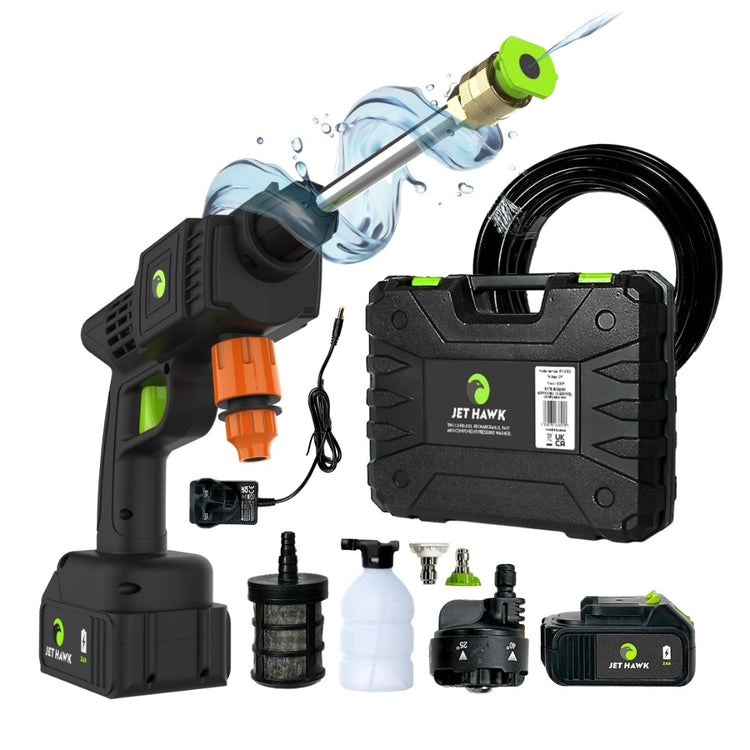 Jet Hawk Cordless Portable Pressure Washer - Green