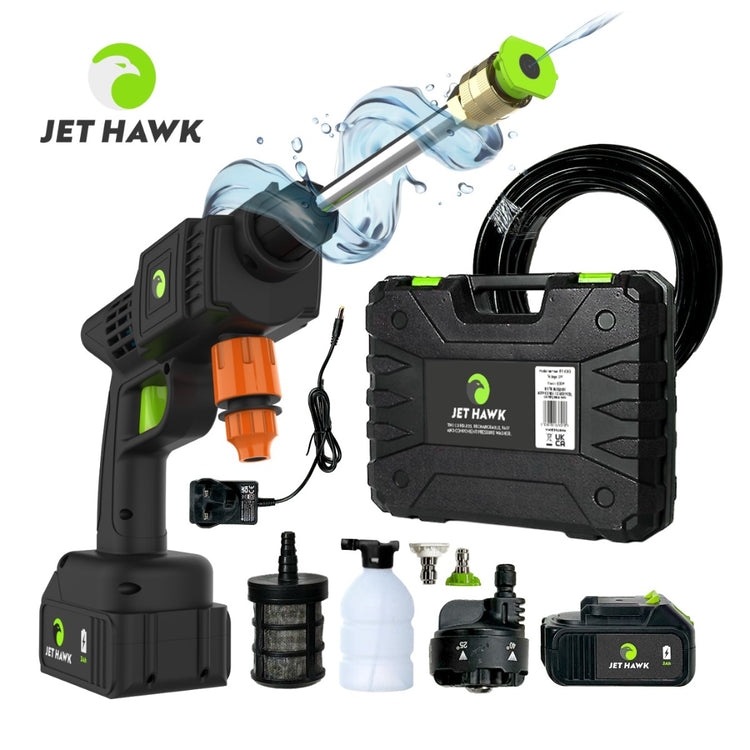 Jet Hawk Cordless Portable Pressure Washer - Green
