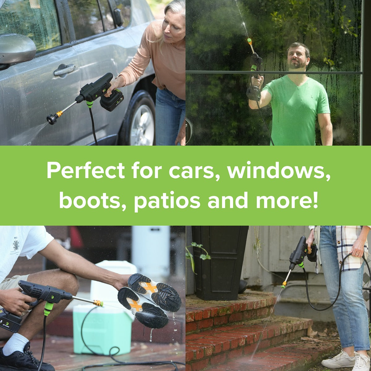 Jet Hawk Cordless Portable Pressure Washer - Green