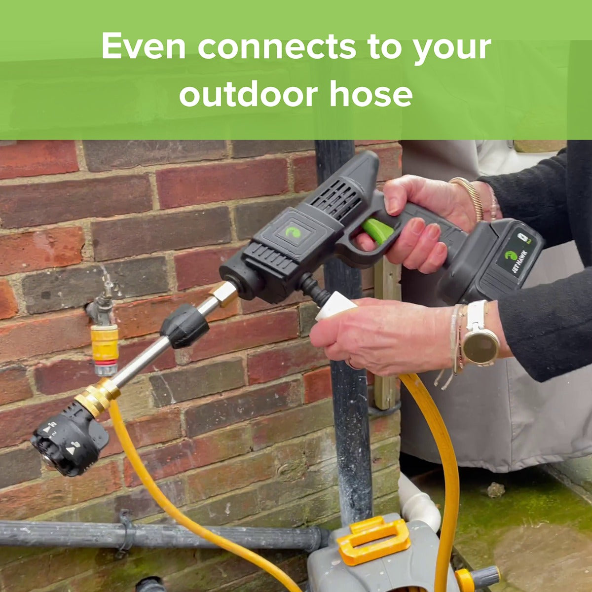 Jet Hawk Cordless Portable Pressure Washer - Green