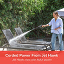 Jet Hawk MAX  - High Pressure Washer - Compact, Lightweight with Fully Adjustable Powerful Spray.
