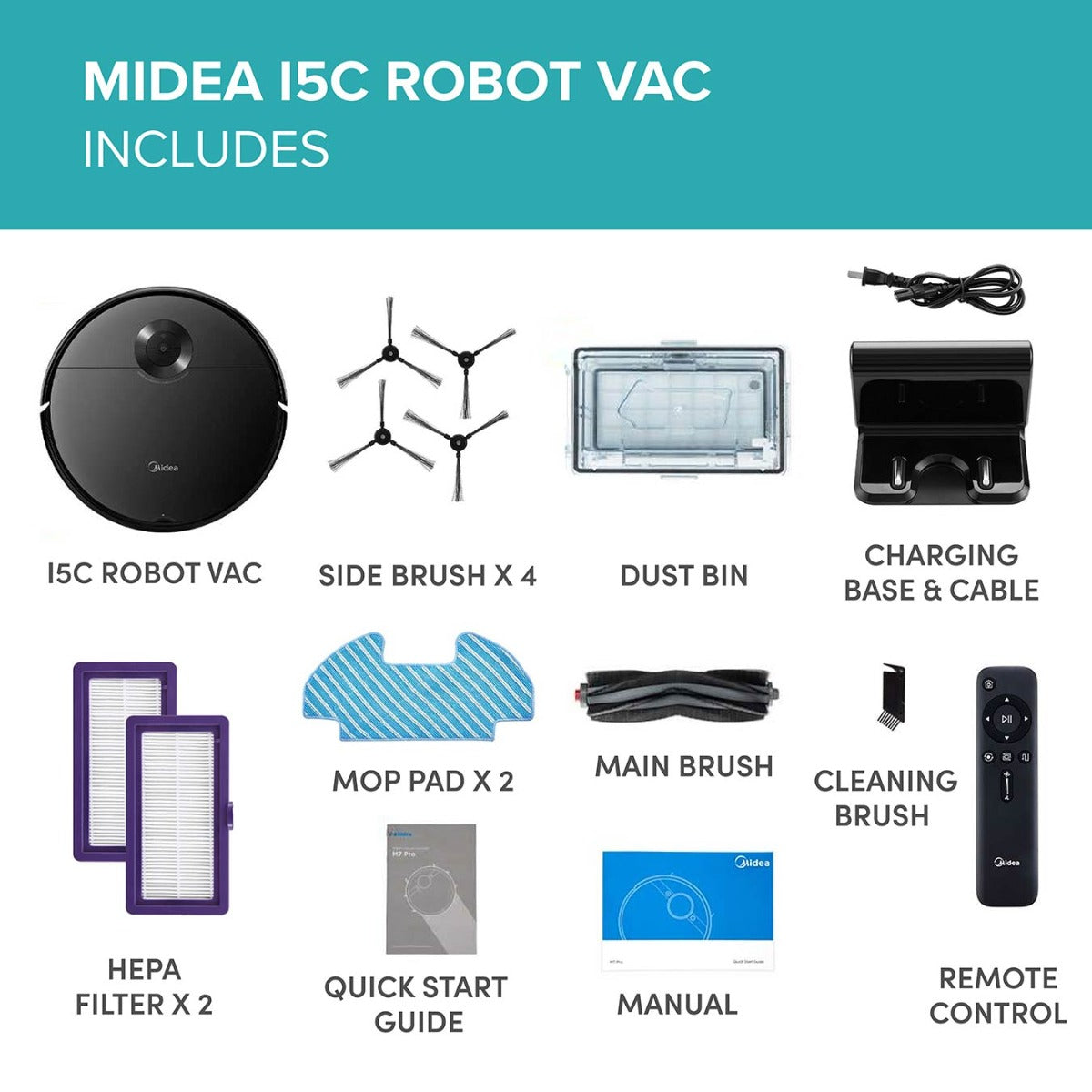 Midea i5C Robot Vacuum Cleaner and Microfibre Mop Combo
